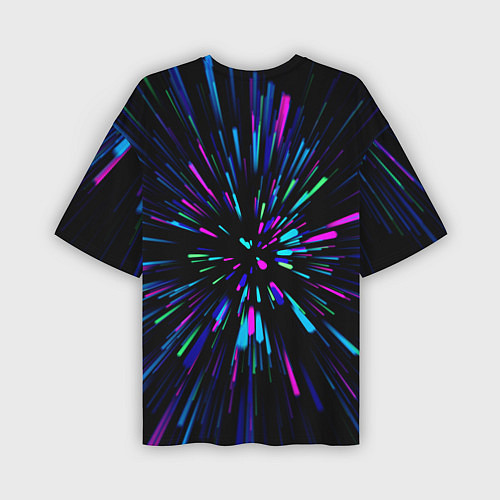 Мужская футболка оверсайз Neon rods / 3D-принт – фото 2