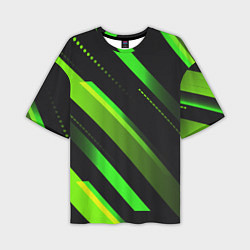 Мужская футболка оверсайз Color black green