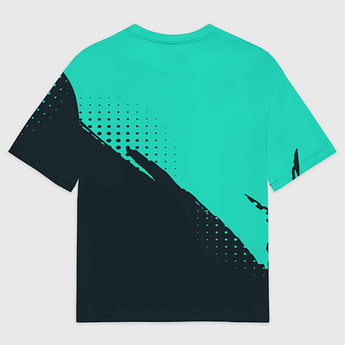Мужская футболка оверсайз Color black light blue / 3D-принт – фото 2