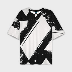Мужская футболка оверсайз Color black white