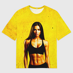 Мужская футболка оверсайз Фитоняшка в желтом
