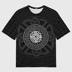 Мужская футболка оверсайз Оберег в узоре и руны