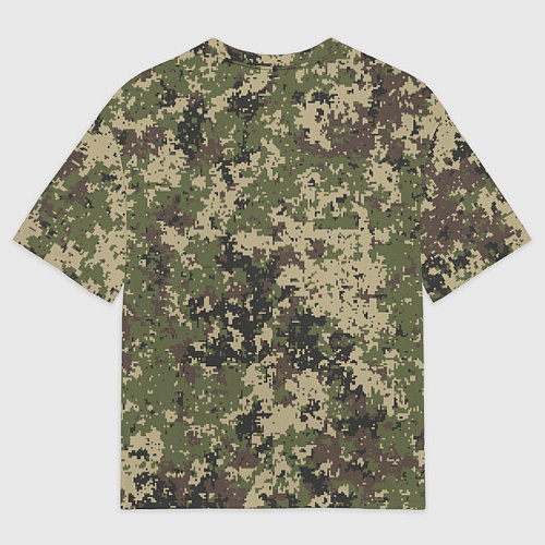 Мужская футболка оверсайз Камуфляж защитный пиксельный / 3D-принт – фото 2