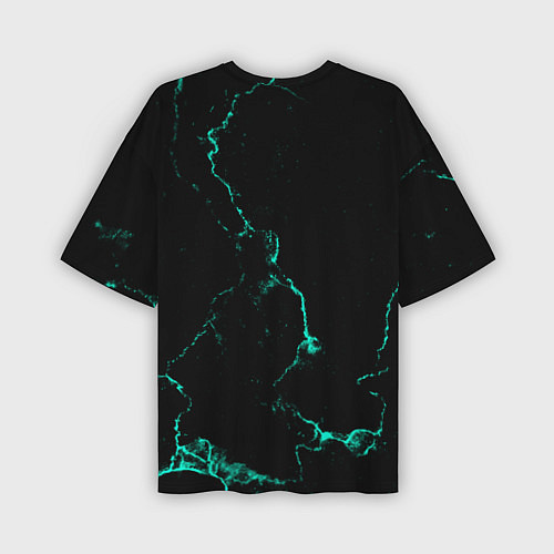 Мужская футболка оверсайз Color black turquoise / 3D-принт – фото 2