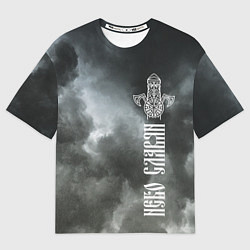 Мужская футболка оверсайз Славянский Перун - небо славян