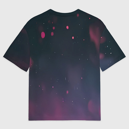 Мужская футболка оверсайз Красный череп в скафандре космонавта / 3D-принт – фото 2
