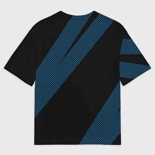 Мужская футболка оверсайз Haval sport чёрно-синий с полосой / 3D-принт – фото 2