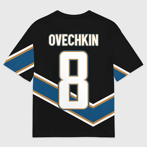 Мужская футболка оверсайз Александр Овечкин темная форма / 3D-принт – фото 2