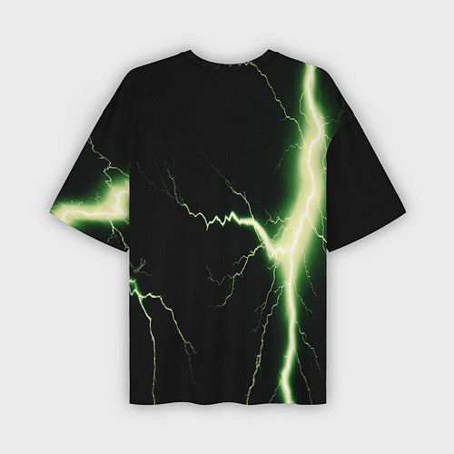Мужская футболка оверсайз Lightning yellow текстура / 3D-принт – фото 2