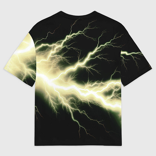 Мужская футболка оверсайз Lightning yellow / 3D-принт – фото 2