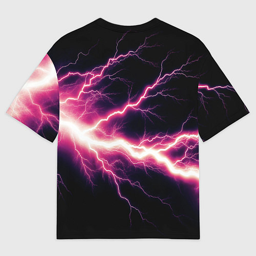 Мужская футболка оверсайз Lightning pink / 3D-принт – фото 2