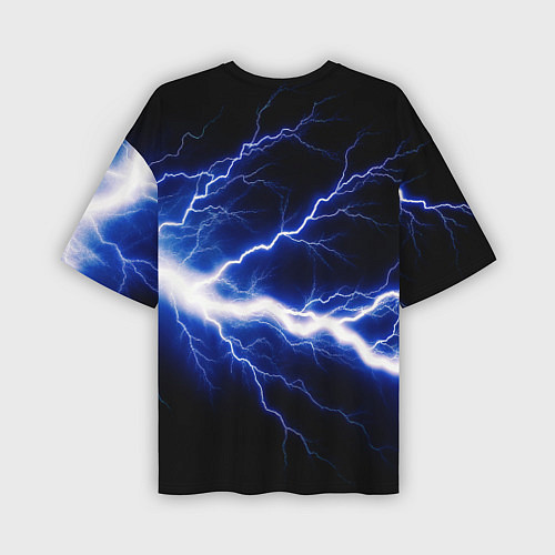 Мужская футболка оверсайз Lightning blue / 3D-принт – фото 2