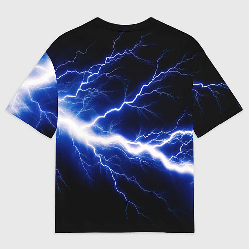 Мужская футболка оверсайз Lightning blue / 3D-принт – фото 2