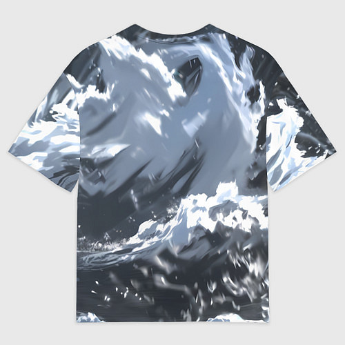 Мужская футболка оверсайз Медведь в молниях и облаках / 3D-принт – фото 2