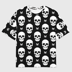 Футболка оверсайз мужская Черепной фон, цвет: 3D-принт