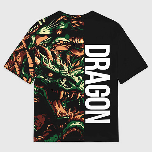 Мужская футболка оверсайз Татуировка дракона ирезуми / 3D-принт – фото 2