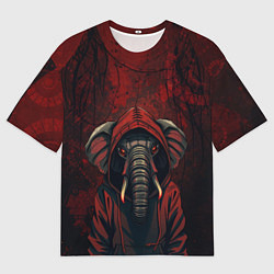 Мужская футболка оверсайз Слон в балахоне
