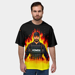 Футболка оверсайз мужская Admin в огне, цвет: 3D-принт — фото 2