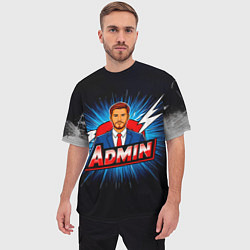 Футболка оверсайз мужская Admin и молния, цвет: 3D-принт — фото 2