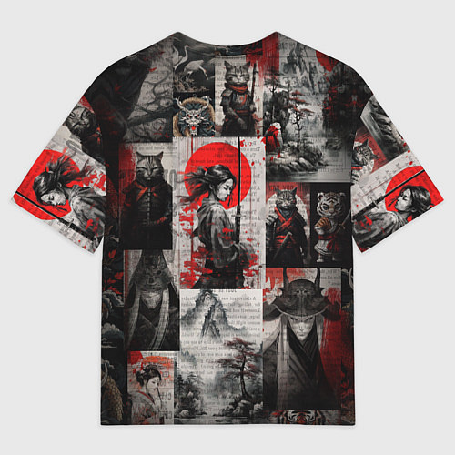 Мужская футболка оверсайз Japanese samurai art / 3D-принт – фото 2