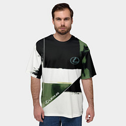 Футболка оверсайз мужская Lexus логотип, цвет: 3D-принт — фото 2