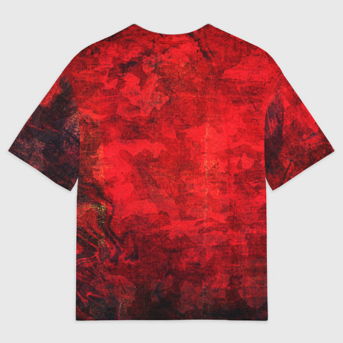 Мужская футболка оверсайз Абстракция - red shabby wall / 3D-принт – фото 2