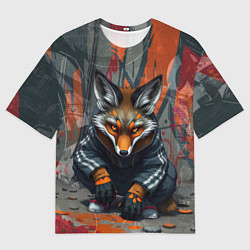 Футболка оверсайз мужская Лис из подворотни, цвет: 3D-принт