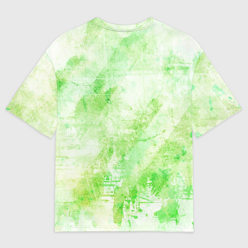 Мужская футболка оверсайз Абстракция - light green atom / 3D-принт – фото 2
