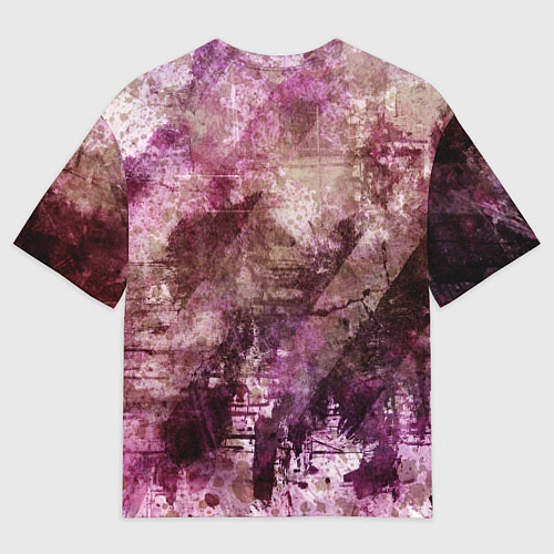 Мужская футболка оверсайз Абстракция - dark trash atom with violet / 3D-принт – фото 2