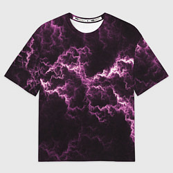 Футболка оверсайз мужская Lightning pink glow, цвет: 3D-принт