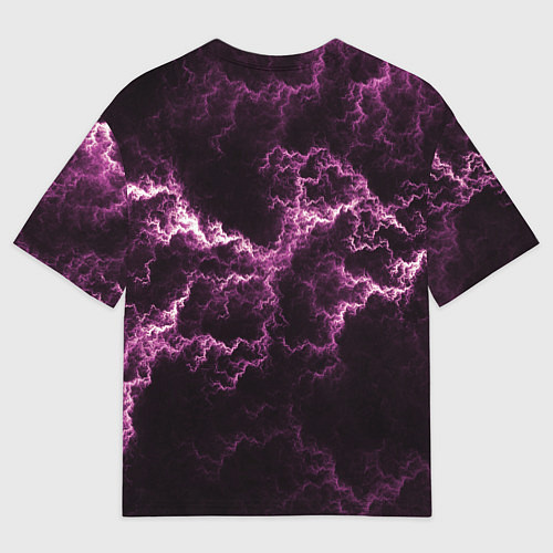 Мужская футболка оверсайз Lightning pink glow / 3D-принт – фото 2