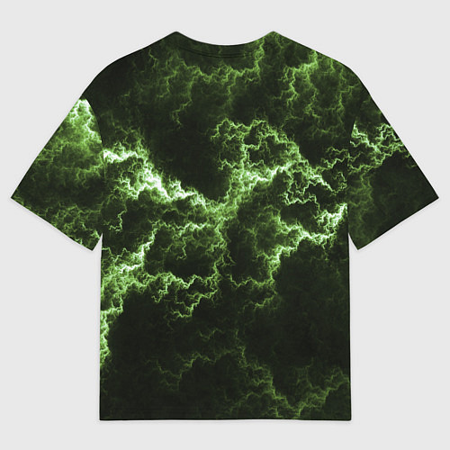 Мужская футболка оверсайз Lightning green glow / 3D-принт – фото 2