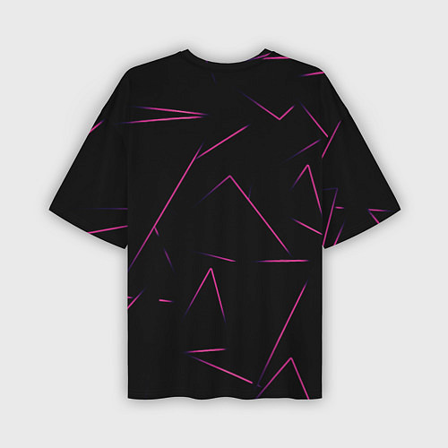 Мужская футболка оверсайз Color pink line / 3D-принт – фото 2