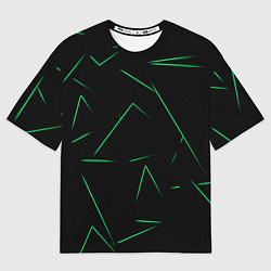 Мужская футболка оверсайз Color light green line