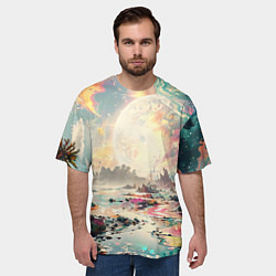 Футболка оверсайз мужская Светлая экзотическая планета, цвет: 3D-принт — фото 2