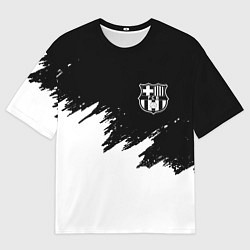 Футболка оверсайз мужская Barcelona черно белые краски, цвет: 3D-принт