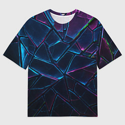 Мужская футболка оверсайз Неоновые линии и фигуры