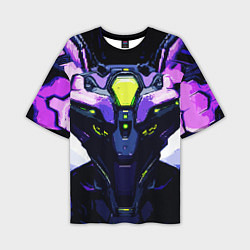 Футболка оверсайз мужская Cyberpunk purple armor, цвет: 3D-принт