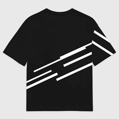 Мужская футболка оверсайз Ведьмак лого геометрия / 3D-принт – фото 2