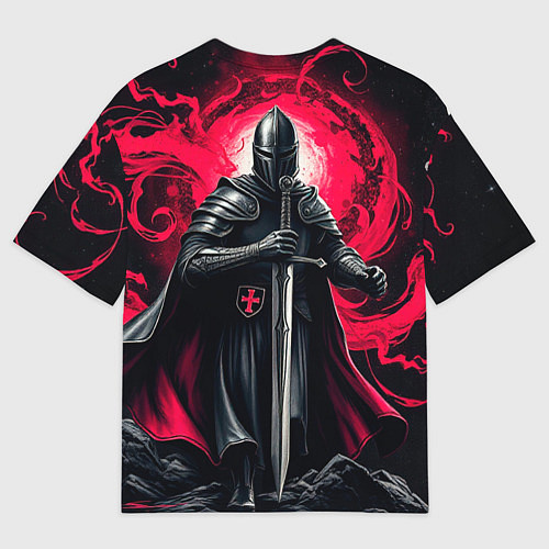 Мужская футболка оверсайз Рыцарь-крестоносец ордена красной звезды / 3D-принт – фото 2