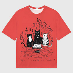 Футболка оверсайз мужская Котики колдуют, цвет: 3D-принт