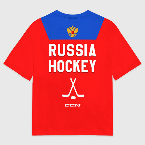 Мужская футболка оверсайз Сборная России по Хоккею / 3D-принт – фото 2