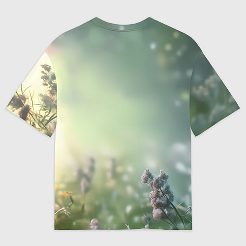 Мужская футболка оверсайз Девушка с ушками зайца / 3D-принт – фото 2