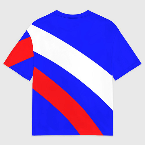 Мужская футболка оверсайз Россия с гербом и цветами флага / 3D-принт – фото 2