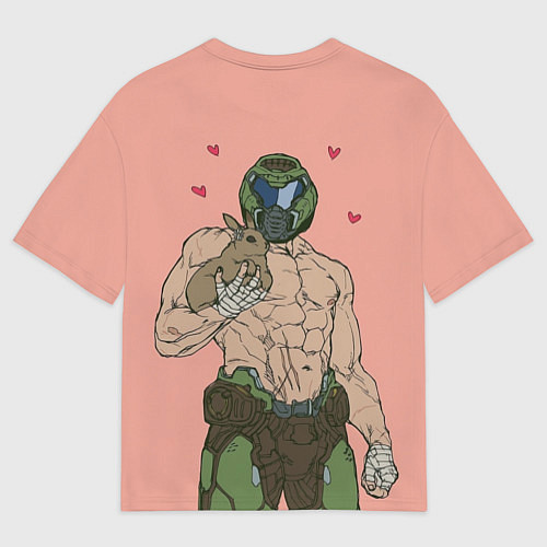 Мужская футболка оверсайз Палач рока с кроликом / 3D-принт – фото 2