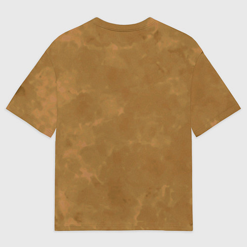 Мужская футболка оверсайз Светлый оливково-коричневый однотонный текстурный / 3D-принт – фото 2