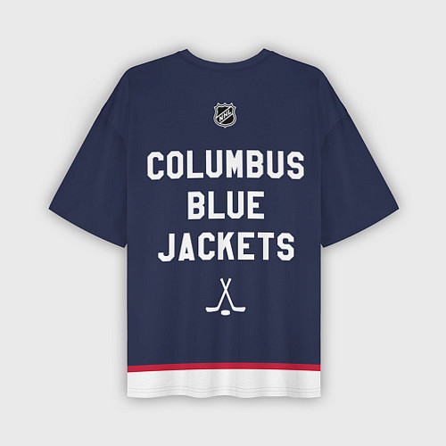 Мужская футболка оверсайз Columbus Blue Jackets - NHL team / 3D-принт – фото 2