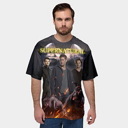 Футболка оверсайз мужская Supernatural - true hunters, цвет: 3D-принт — фото 2