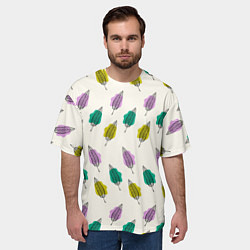 Футболка оверсайз мужская Листья на пятнах, цвет: 3D-принт — фото 2