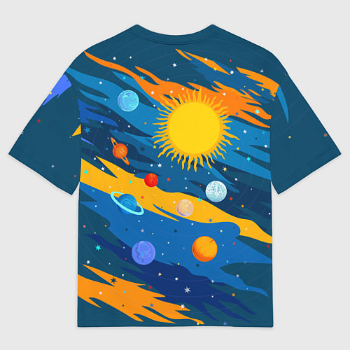 Мужская футболка оверсайз Млечный путь -наш дом / 3D-принт – фото 2